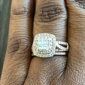 Rose Gold Wedding Ring and Band. Size 9.